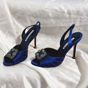 Manolo Blahnik Royal Blue Slingback